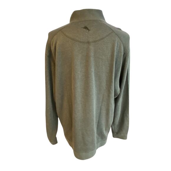 Size 2x Tommy Bahama Mens 1/4 Zip Reversible Sweatshirt Sweater Army Green - Picture 6 of 11